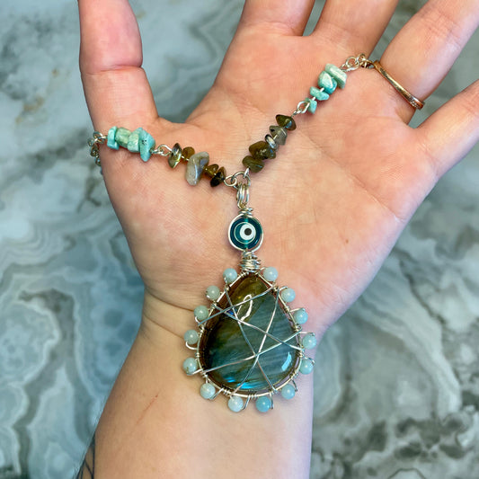 Flashy Labradorite Pendant Necklace